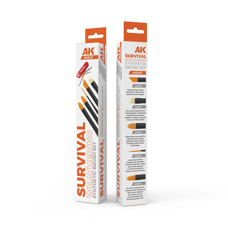 SURVIVAL WEATHERING BRUSHES SET (5 Pinsel) - Zubehör - AK Interactive - AKB101