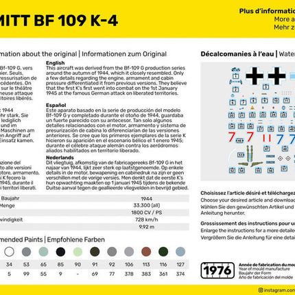 STARTER KIT Messerschmitt Bf 109 K-4