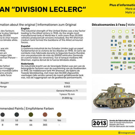 STARTER KIT M4A2 Sherman "Division Leclerc"