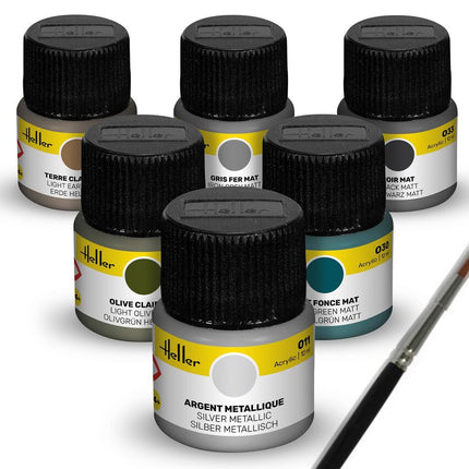 Acrylic Colour Set ”Military” 6 x 12 ml + Brush
