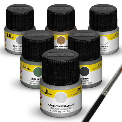 Acrylic Colour Set ”Military” Aircraft 6 x 12 ml + Brush