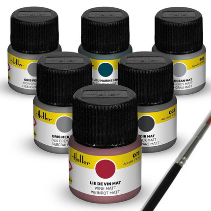 Acrylic Colour Set  ”Navy” 6 x 12 ml + Brush