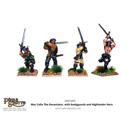 Mac Colla "The Devastator" mit Leibwachen und Highlander-Held