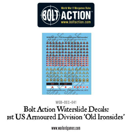 1st US Armoured Division 'Old Ironsides' decals