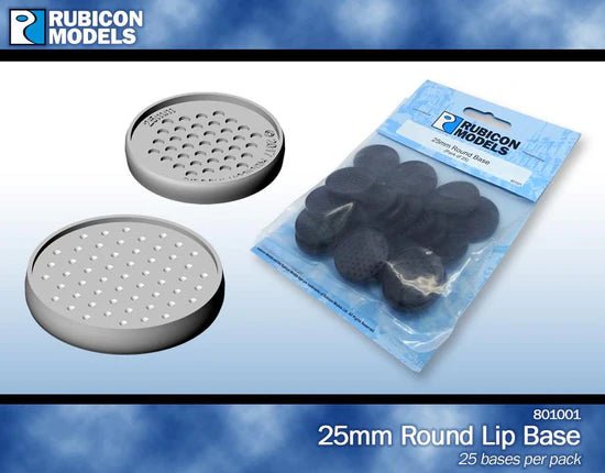 25mm Round Bases - 1 Pack of 25 Bases - Zubehör - Rubicon Models UK Ltd - 801001