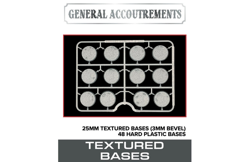 25mm Textured Bases (3mm Bevel) - 48 texturierte Hartplastik-Bases