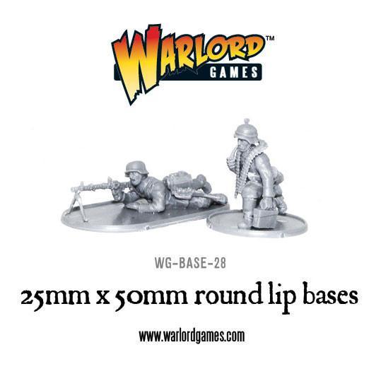 25mm x 50mm round lip Bases (Sprue, 8 Stück)
