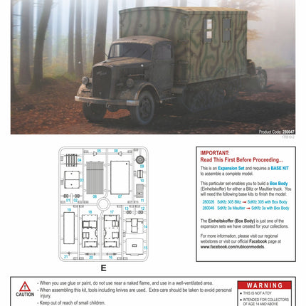 280047 -SdKfz 305/3a Expansion Set - Box Body (Einheitskoffer)