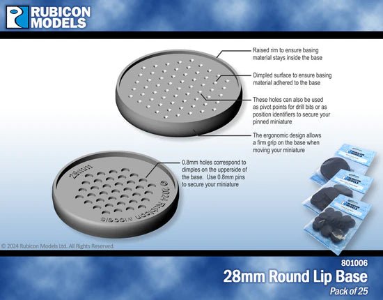 28mm Round Bases (Pack of 25) - Zubehör - Rubicon Models UK Ltd - 801006