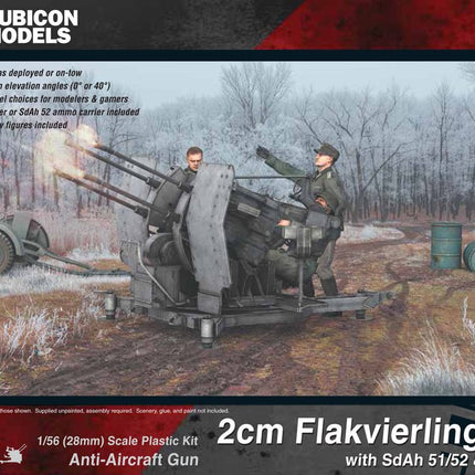 2cm Flakvierling 38 with SdAh 51/52 Trailer & Crew - Artillerie - Rubicon Models UK Ltd - 280073