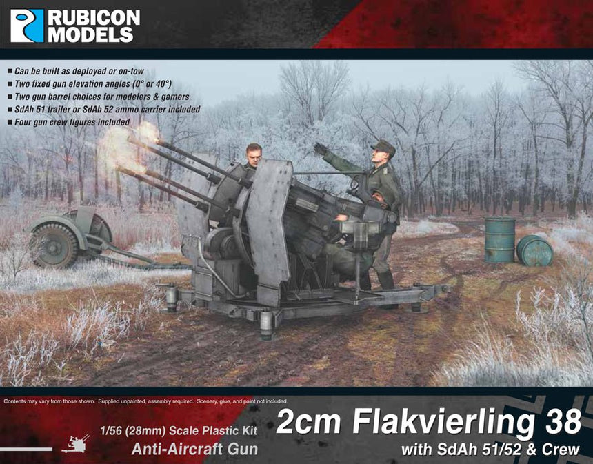 2cm Flakvierling 38 with SdAh 51/52 Trailer & Crew - Artillerie - Rubicon Models UK Ltd - 280073