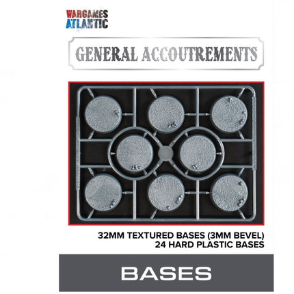 32mm Textured Bases (3mm Bevel) - Wargames Atlantic - WAAGA017
