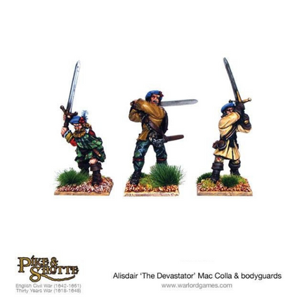 Mac Colla "The Devastator" mit Leibwachen und Highlander-Held