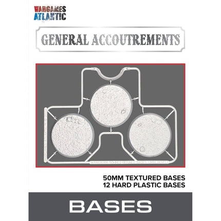 50mm Textured Bases (3mm Bevel) - 12 texturierte Hartplastik-Bases