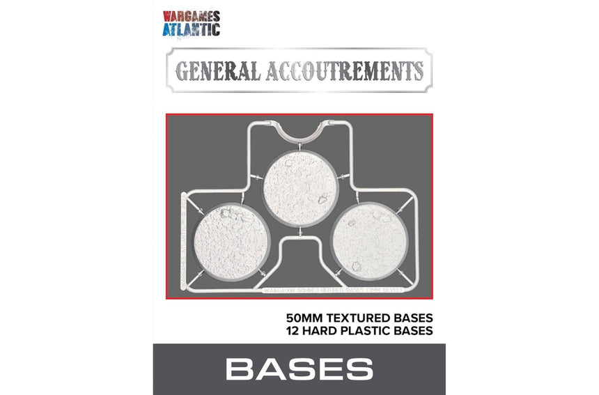 50mm Textured Bases (3mm Bevel) - 12 texturierte Hartplastik-Bases