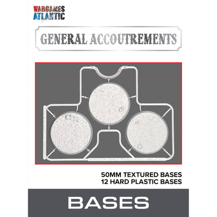 50mm Textured Bases (3mm Bevel) - 12 texturierte Hartplastik-Bases
