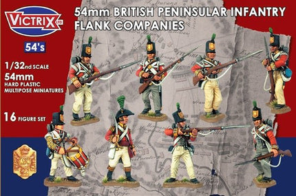 54mm British Napoleonic Peninsular Infantry Flank Companies (x16) - Infanterie - Victrix - VX5401