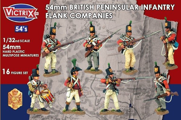54mm British Napoleonic Peninsular Infantry Flank Companies (x16) - Infanterie - Victrix - VX5401