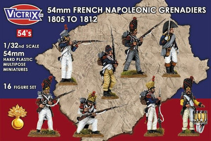 54mm French Napoleonic Grenadiers 1805 - 1812 - Infanterie - Victrix - VX5402