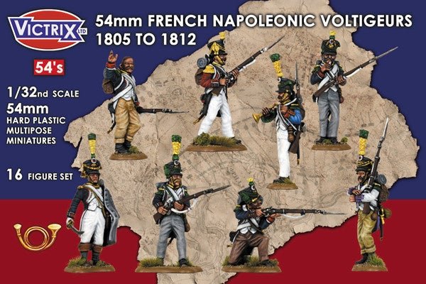 54mm French Napoleonic Voltigeurs 1805 - 1812 - Infanterie - Victrix - VX5403