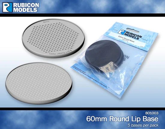 60mm Round Bases - 1 Pack Of 5 Bases - Zubehör - Rubicon Models UK Ltd - 801003