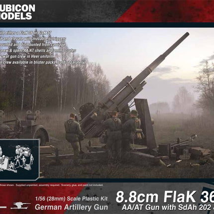 8,8cm FlaK 36/37 AA/AT Gun mit SdAh 202 & Besatzung - Artillerie - Rubicon Models UK Ltd - 280069