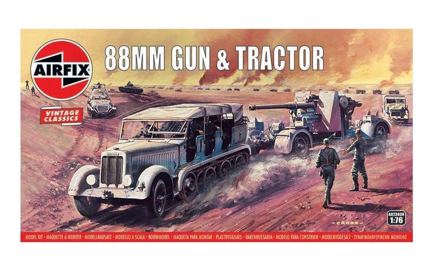 88mm Flak Gun & Tractor, Vintage Classics - Artillerie - Airfix - A02303V