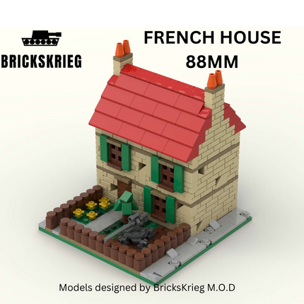 French House with 88mm in the Garden - Brickskrieg - SCE-HS-88
