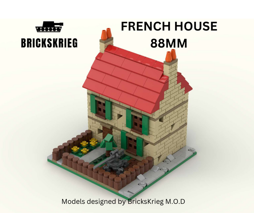 French House with 88mm in the Garden - Brickskrieg - SCE-HS-88