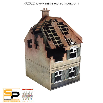 Destroyed Corner Terrace House (28mm)