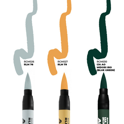Buy WWII AXIS AIRCRAFT SQUIGGLE CAMOUFLAGE COLORS - RC MARKERS SET online for5,75&euro; | AK-Interactive