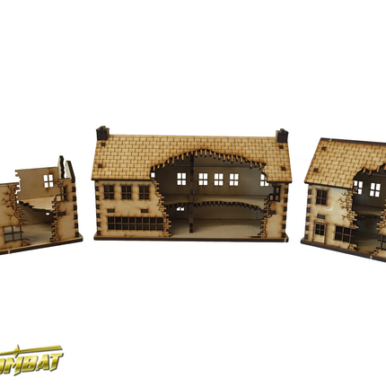 15mm Ruined Shops Set - TT Combat - TTSCW-WAR-008