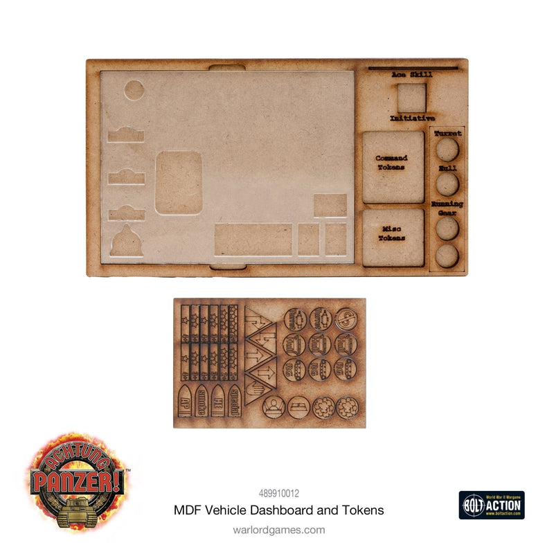 Achtung Panzer! MDF Vehicle Dashboard and Tokens - Zubehör - Skytrex - 489910012
