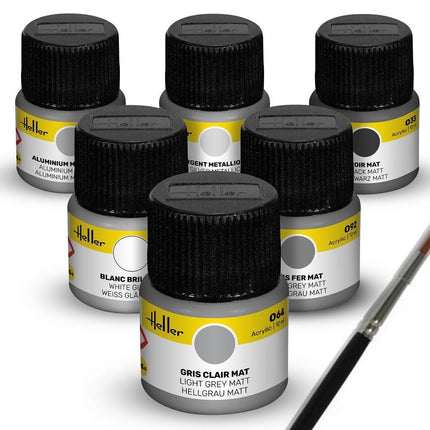 Acrylic Colour Set ”Civil Aircraft” 6 x 12 ml + Brush