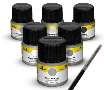 Acrylic Colour Set "Civil Aircraft" 6 x 12 ml + Brush