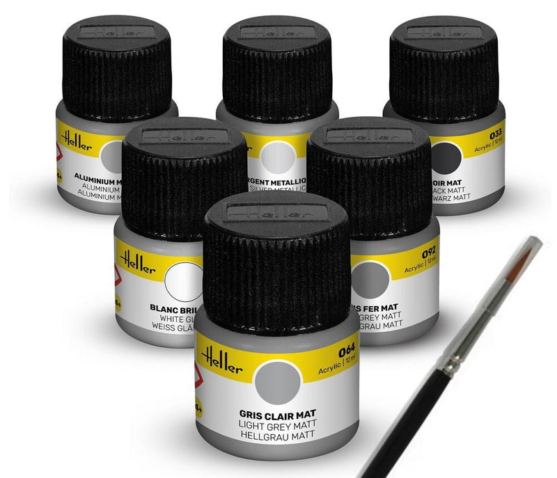 Acrylic Colour Set ”Civil Aircraft” 6 x 12 ml + Brush