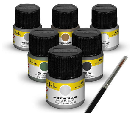 Acrylic Colour Set "Military" Aircraft 6 x 12 ml + Brush