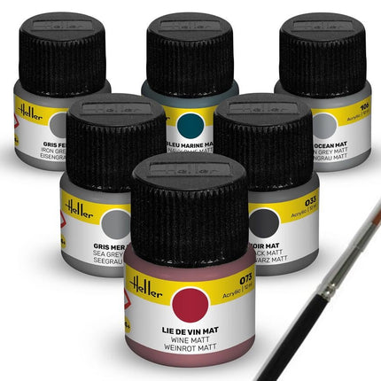 Acrylic Colour Set  ”Navy” 6 x 12 ml + Brush