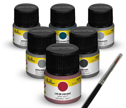 Acrylic Colour Set "Navy" 6 x 12 ml + Brush