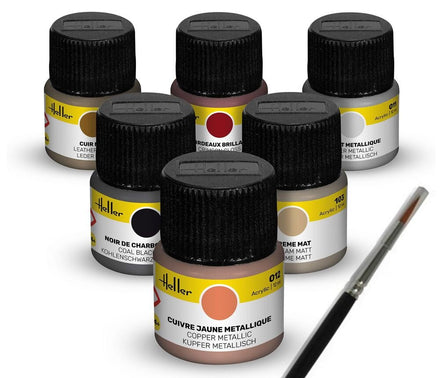Acrylic Colour Set "Oldtimer" 6 x 12 ml + Brush