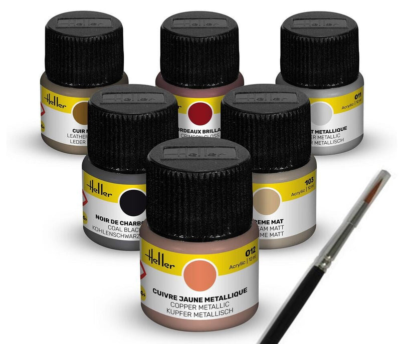 Acrylic Colour Set  ”Oldtimer” 6 x 12 ml + Brush