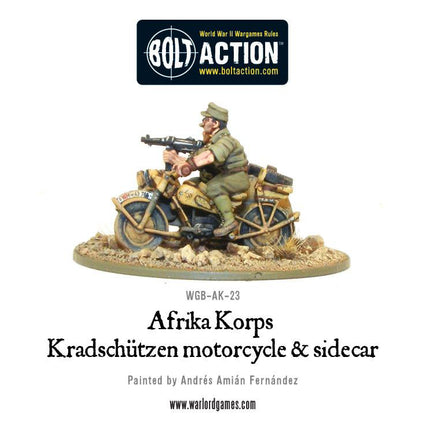 Afrika Korps Kradschützen Motorcycle and Sidecar - Fahrzeuge - Warlord Games - WGB-AK-23