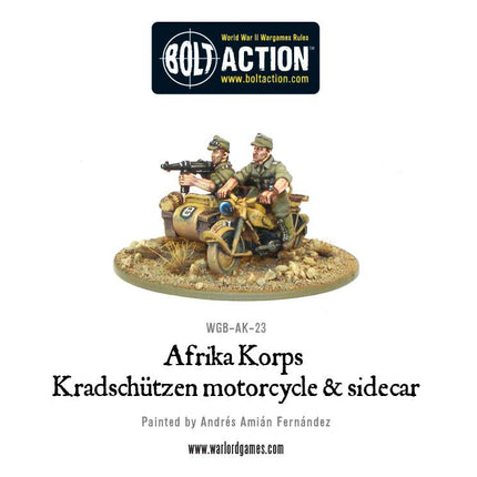 Afrika Korps Kradschützen Motorcycle and Sidecar - Fahrzeuge - Warlord Games - WGB-AK-23