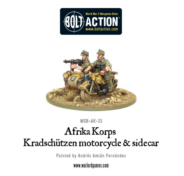 Afrika Korps Kradschützen Motorcycle and Sidecar - Fahrzeuge - Warlord Games - WGB-AK-23