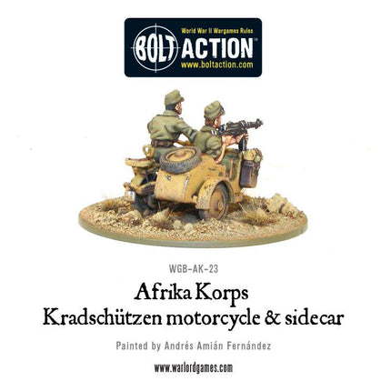 Afrika Korps Kradschützen Motorcycle and Sidecar - Fahrzeuge - Warlord Games - WGB-AK-23