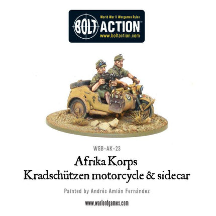 Afrika Korps Kradschützen Motorcycle and Sidecar - Fahrzeuge - Warlord Games - WGB-AK-23