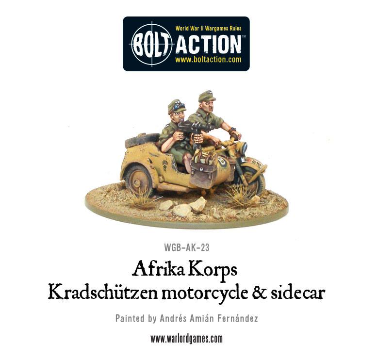 Afrika Korps Kradschützen Motorcycle and Sidecar - Fahrzeuge - Warlord Games - WGB-AK-23