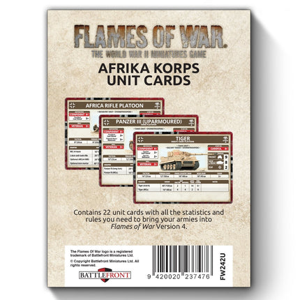 Afrika Korps Unit Cards