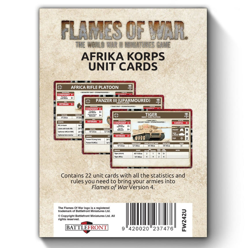 Afrika Korps Unit Cards