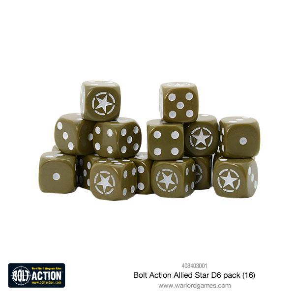 Allied Star D6 Pack (16 Stk) - Zubehör - Warlord Games - 408403001